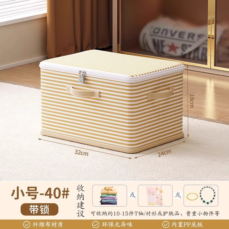 Locked storage box, household wardrobe, clothes, quilts, toys, sorting box, foldable password, storage box artifact