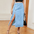 Fashion cross-border foreign trade independent station  new hot girl semi-elastic denim workwear casual skirt skirt for women