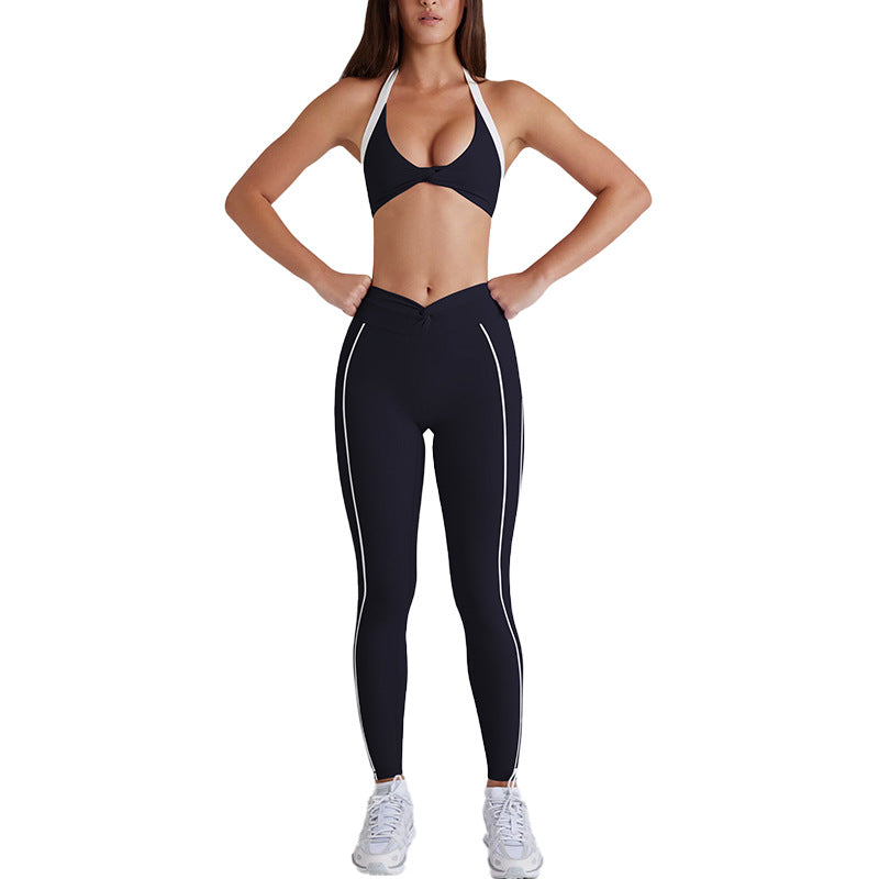 color block twist high-waisted butt-lifting yoga shorts, pants, tank top, running sports bra, yoga outfit set for women