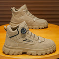 Boots men's springnew arrival2025rotate button british style boots men's high-top casual rhubarb boots men's trendy shoes