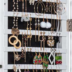 Wooden jewelry mirror cabinet wall makeup full-length mirror multi-functional storage locker home bedroom full-body mirror