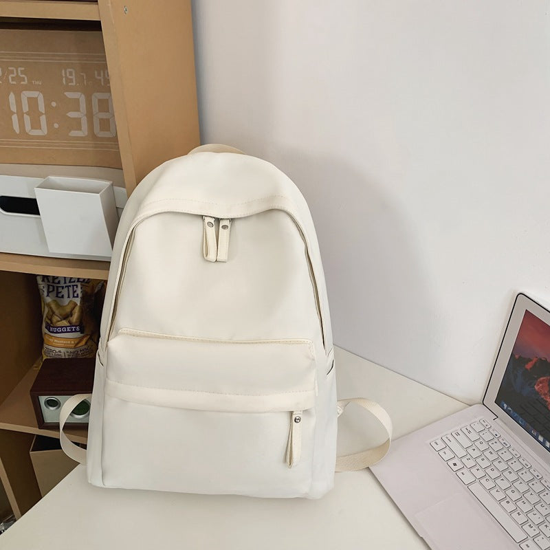 Solid color simple backpack fashion Mori travel small backpack college student shoulder Oxford cloth daily versatile shoulder