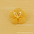 24k gold plated floral ring for women, middle eastern bridal wedding accessory, exquisite gift, party & everyday wear