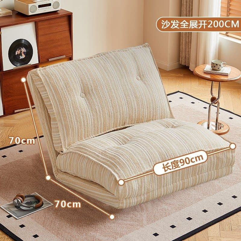 Lazy sofa bed living room dual-purpose single sofa small apartment for home cream style reclining and sleeping foldable sofa bed