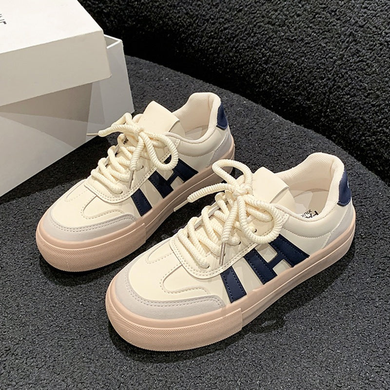 Niche style original design thick solewhite shoes women's 2025spring & fallnew arrival german training shoes retro sneakers sports casual shoes