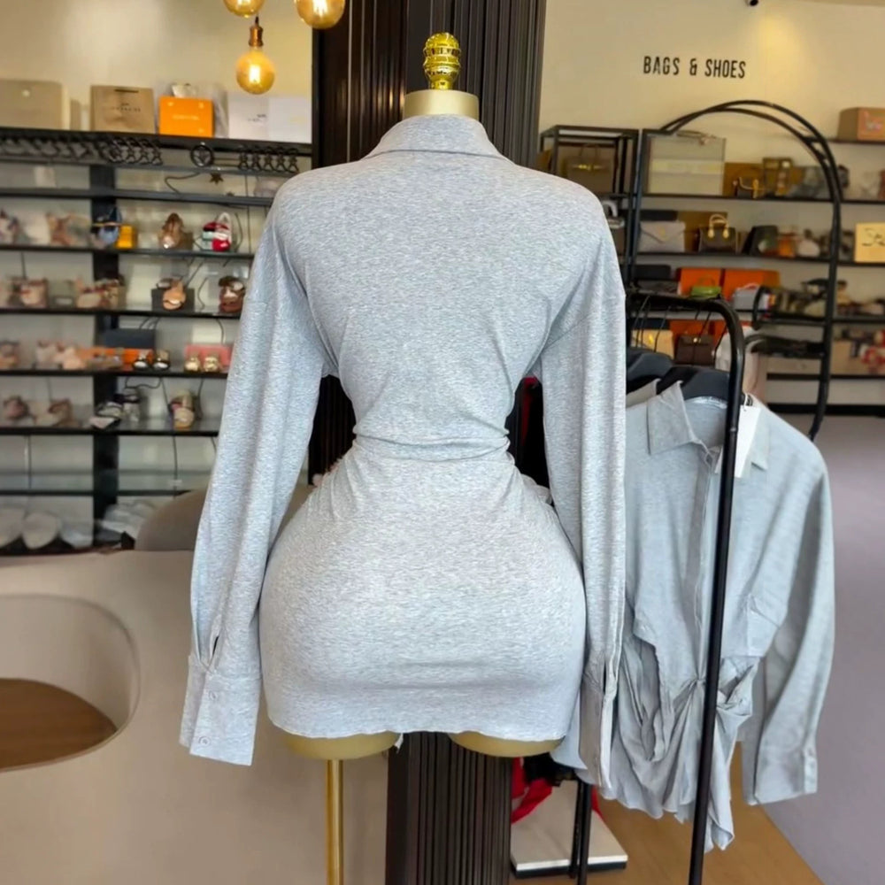 European and american style women's summer  new collection: sweet and fresh polo collar long sleeve jumpsuit with bodycon midi skirt two-piece set