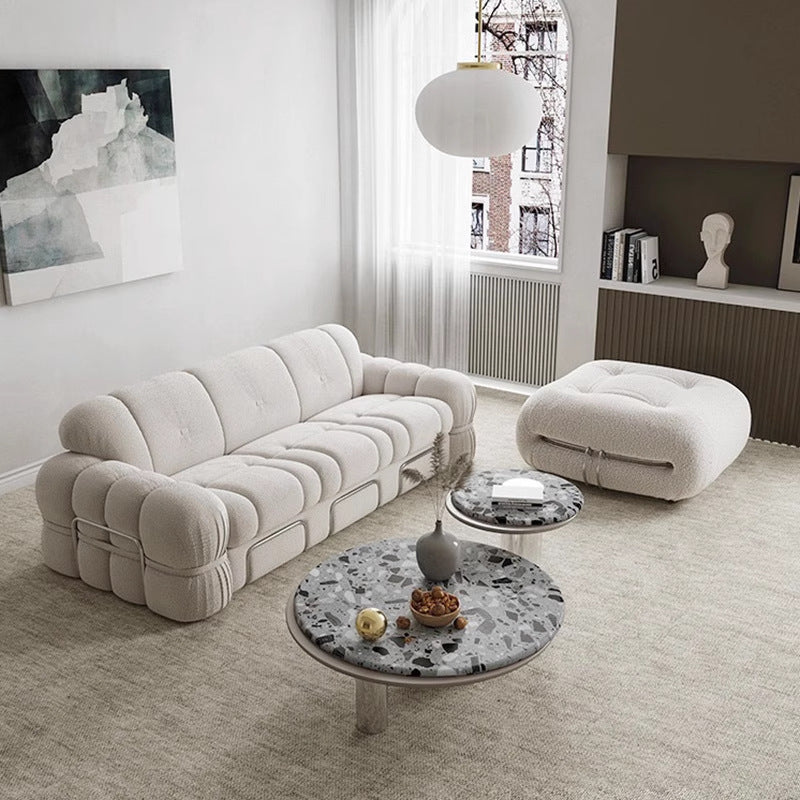 Modern medieval style accessible luxury fabric sofa for large and small apartments nordic living room single three-person steel tooth designer retro
