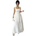 new european and american style women's white lace backless dress