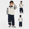 Boys' cool & edgy polo shirt set -  korean style spring/autumn new collection - trendy & stylish two-piece outfit for kids & babies - streetwear brand