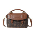 High-end retro print handbag for women, 2025 new color block fashion tote bag, shoulder bag, crossbody commuter small square bag
