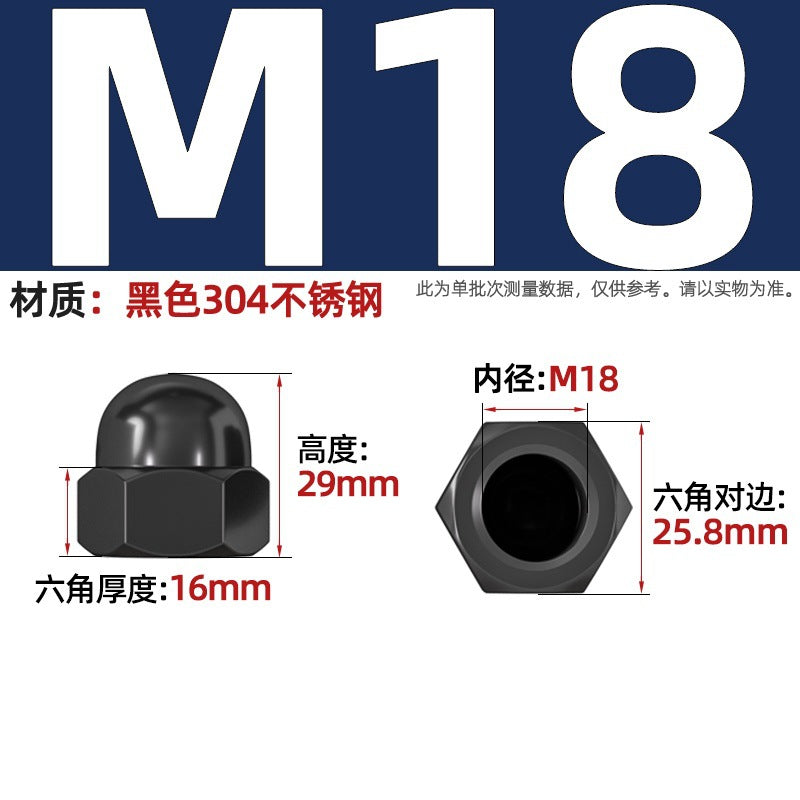 304/201/316 stainless steel round ball head nut cover type decorative screw cap female cap 3M4M5M6M8