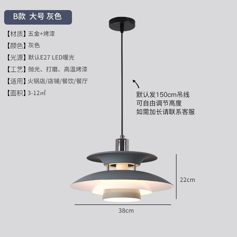 Danish Restaurant Chandelier B & B Cafe Hotel Petal Creative Bar Light Modern Simple Iron Flying Saucer Lighting