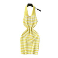 Pure desire sexyhalter sleeveless dress women's summer thin stretch tight stripesknitting backless skirt