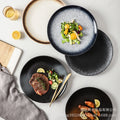 Japanese-style trendy ceramic steak plate - round dinner plate, western food plate, hotel-sized flat plate