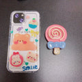 Cartoon cinnamon dog stand creative lazy airbag telescopic lollipop stand epoxy mobile phone desktop stand