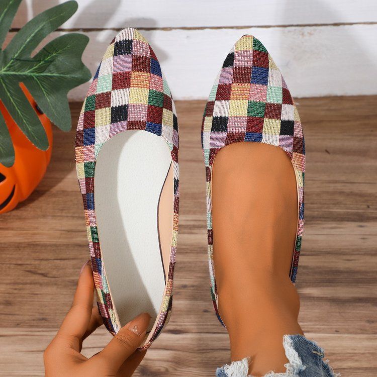 Export spring & fallnew arrival thick heel pointed toe flatsflatsflats women's flatsplus sizecasualexport work women's shoes