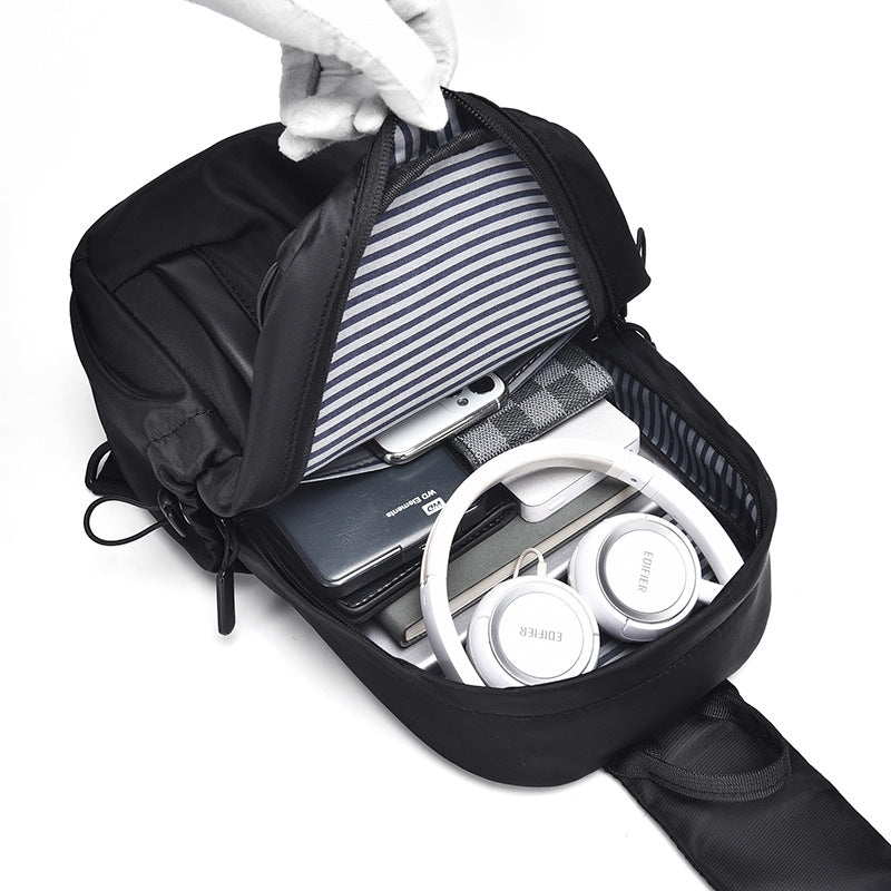 New small backpack men's breast bag casual portable messenger bag light mobile phone bag shoulder bag sports chest bag oblique