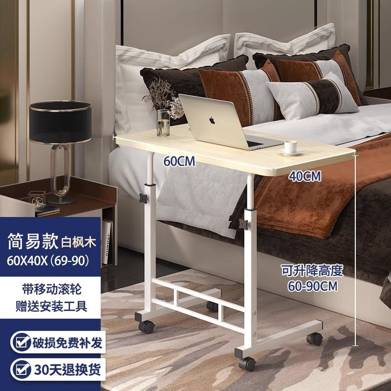 Bedside table with wheels casual small table bedroom for home student desk simple adjustable dormitory lazy computer desk