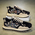 Men's shoes 2025 new spring collection: versatile canvas sneakers with hidden wedge heel, chunky sole, trendy athletic casual style, and dad shoes