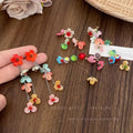Sakura renewal ~ suitable for spring colorful tassel flower earrings for women, high-end earrings, beautiful dopamine earrings