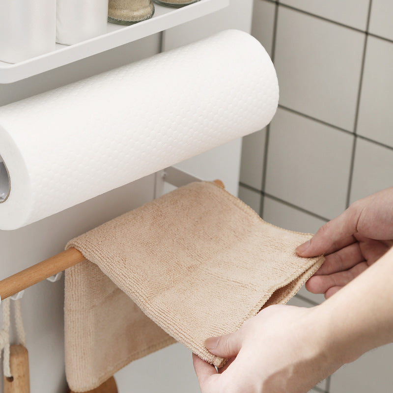 Processing custom magnetic refrigerator wrought iron storage rack, kitchen multi-functional storage finishing face towel pulling rack