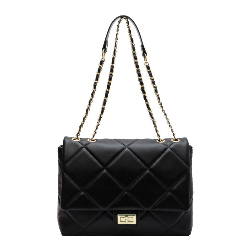Cross-border 2025 new bag women's summer fashion versatile shoulder bag large-capacity commuter diamond chain messenger bag