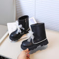 Girls' fashion boots: new autumn/winter collection - kids' british style martin boots with beaded bow detail, versatile leather boots