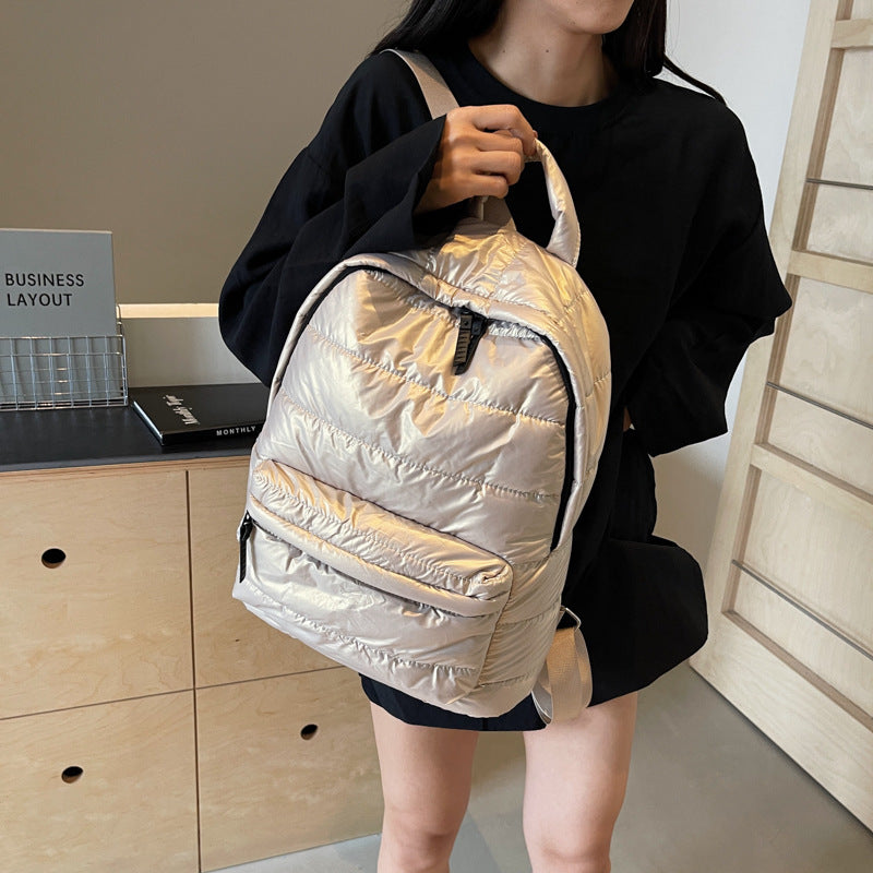 New popular cotton clothes backpack women's casual versatile space cotton backpack  wholesale large-capacity lightweight bag