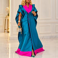 Autumn new arrival party african dress ethnic formal gown color block satin designer robe bubudresses