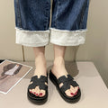 Women's summer slippers - stylish, sweet, princess-style, thick-soled, indoor/outdoor, non-slip, beach-ready thong sandals