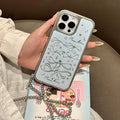 Joyful notes electroplated phone case for iphone 16 pro max, apple 15 epoxy protective cover, 14 bowknot design