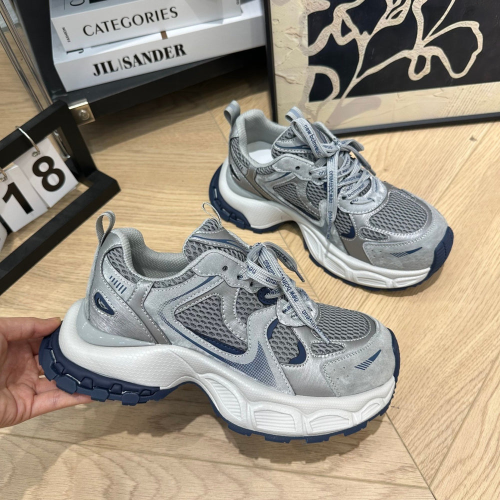 Chunky platform sneakers - women's 2025 autumn new arrivals - versatile mesh platform shoes - height increasing lightweight casual athletic shoes