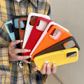 Leather pattern suitable for apple 16promax simple pure color mobile phone case iphone12/15 anti-fall tpu protective cover