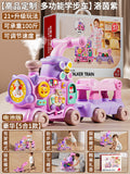 Purple 5-in-1 baby walker [push, walking, 2-speed adjustment] + battery