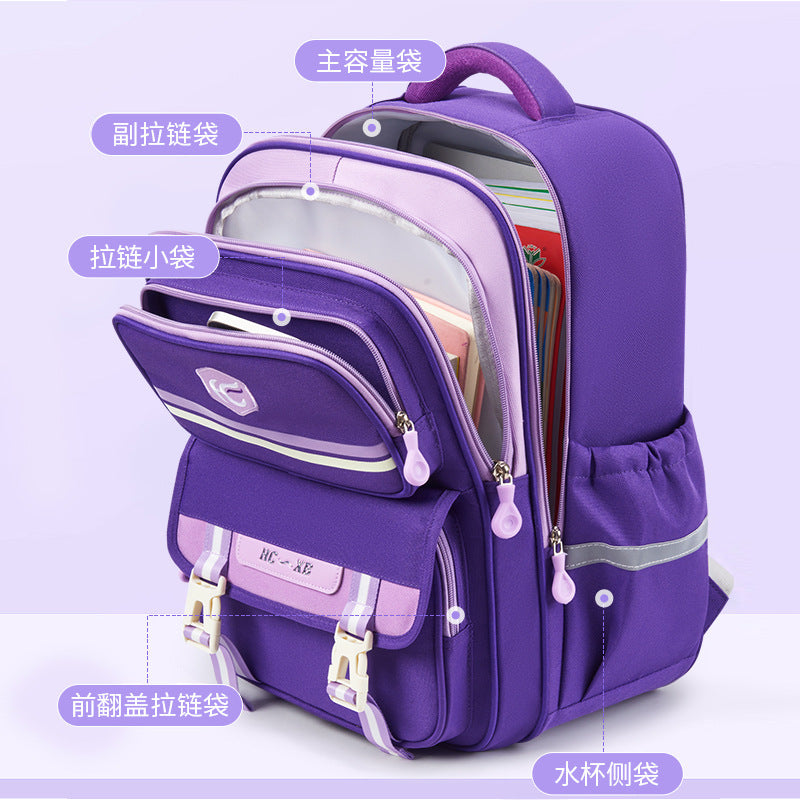 New british style elementary school backpack - large capacity, grades 1-6, boys & girls, lightweight, spine-protecting, wholesale