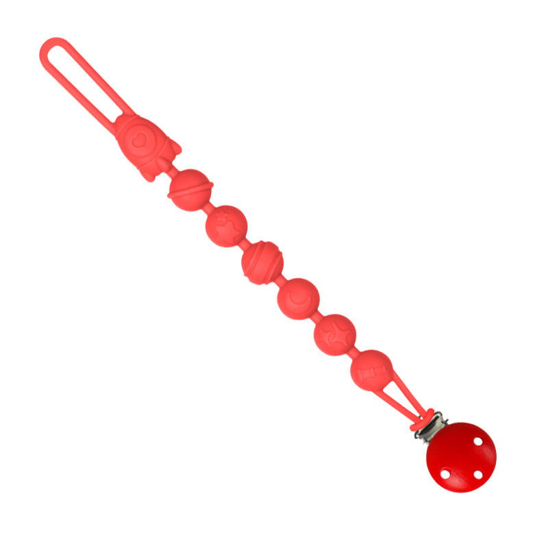 Baby food grade silicone anti-drop chain gnawing tooth glue anti-drop bracelet beech anti-drop pacifier clip baby pacifier chain