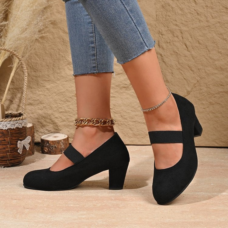 spring/autumn new arrivals: plus-size women's heeled pumps for cross-border e-commerce. sizes 35-42 available. wholesale options available. dropshipping to  and