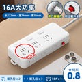 Power strip with safety shutters, overload protection, and surge protection - 16a receptacle