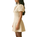spring new women's collection: cross-border  fashion - elegant, figure-flattering polka dot dress with puff sleeves (suitable for us & european markets)