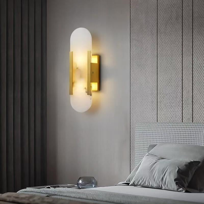 All copper marble wall lamp bedroom accessible luxury post-modern living room designer creative bench bedside lamp wall lamp wall lamp