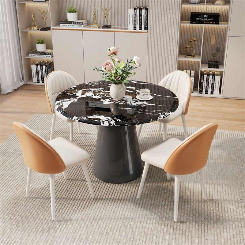 European-style high-end microcrystalline stone slab tabletop commercial negotiation table and chair combination for home restaurant table popular instagram style