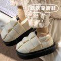 Cute briquettes cotton slippers women's bag heel fall and winternew arrivalindoor home outwearnon-slipthick solecouple confinement shoes