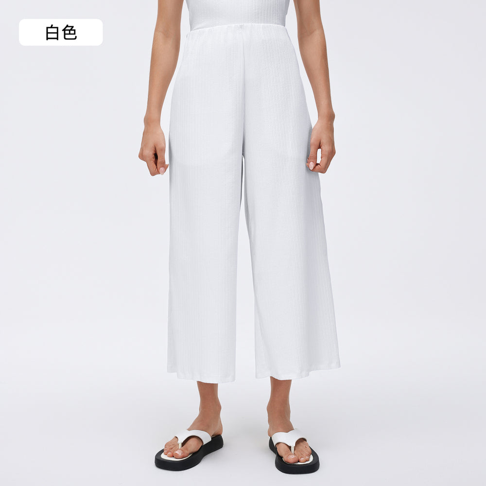 High-waisted athletic pants for women, new loose-fitting, versatile wide-leg style. petite-friendly, casual straight-leg cropped pants. d26021