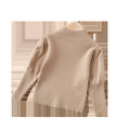 Women's kidssweaterwinterhigh collar puff sleeve bottom shirtpure colorsweatercasualeasiest for matchtops