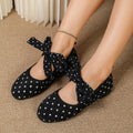 plus sizetie back bean shoes women's autumnew arrivalpolka dotbowsflats strapsflatsflats women's