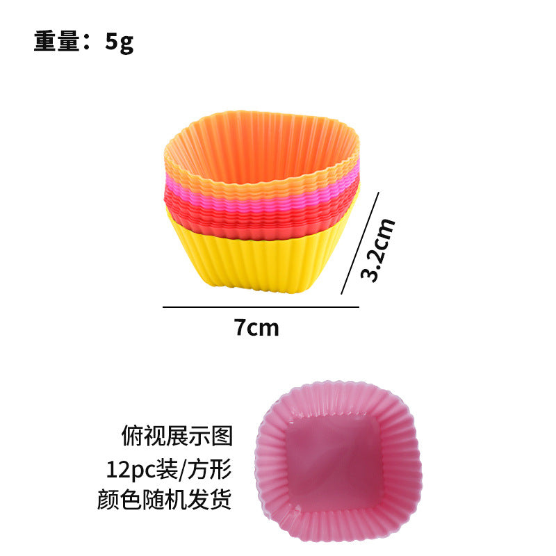 silicone muffin cups baking diy tools - round & heart-shaped cake cup molds - high-temperature resistant silicone cake cups