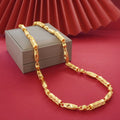 menclassyelegance 60cm sand gold necklace, cylindrical faucet necklace, rich men necklace
