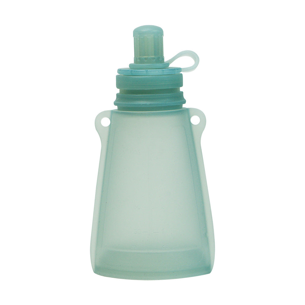 Wowoh cross-border baby portable milk bag, kids' squeeze fruit puree bag, infant food-grade silicone milk storage bag