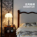 French medieval atmosphere fabric american living room bedroom bedside table study solid wood lamp retro nostalgic decorative table lamp