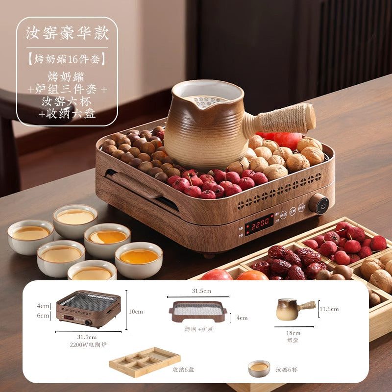 Stove tea making suitfor home tea set glass water kettle electric ceramic stove tea maker indoor courtyard multifunctional oven